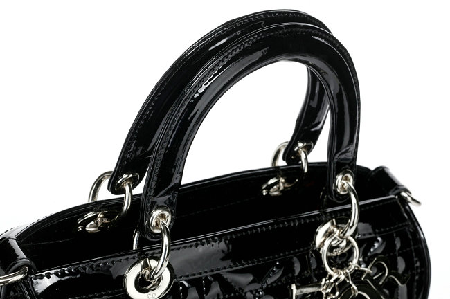 dior granville polochon patent leather 6375 black